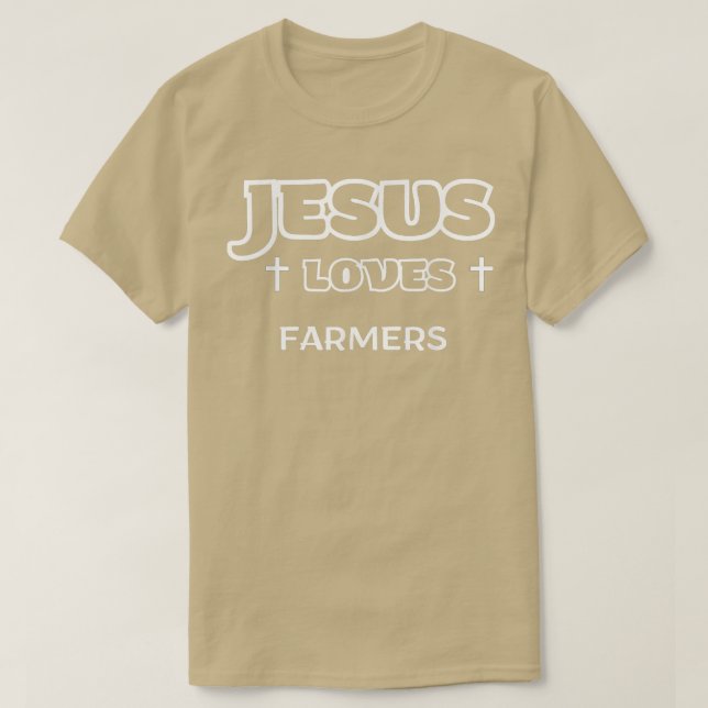 Jesus Lieben Bauer Christlich ethisches Geschäft E T-Shirt (Design vorne)