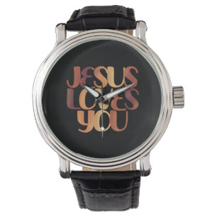 Jesus-Lieben Christliche Typografie-Gestaltung Armbanduhr
