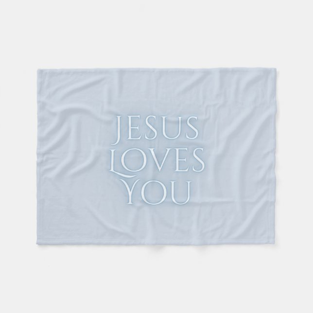 Jesus-Lieben Christliche Typografie-Gestaltung Fleecedecke (Vorderseite (Horizontal))