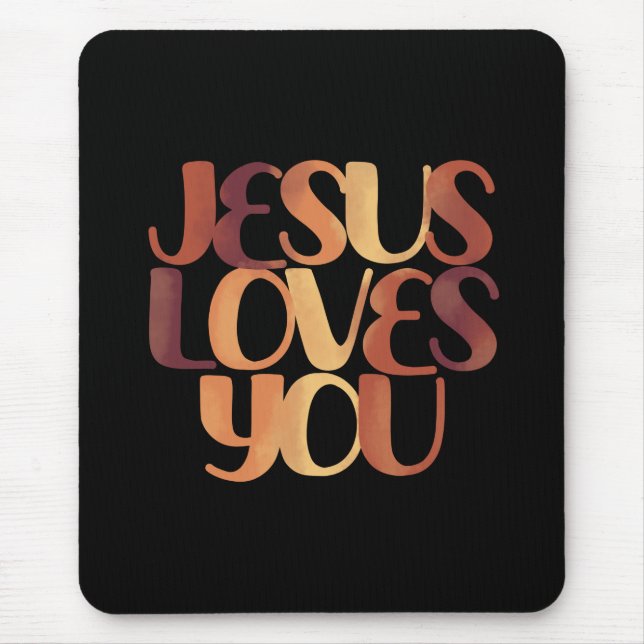 Jesus-Lieben Christliche Typografie-Gestaltung Mousepad (Vorne)