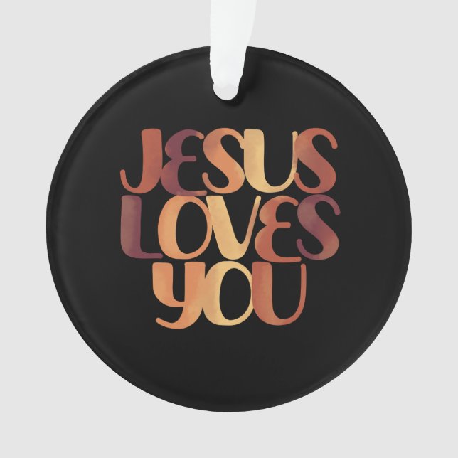 Jesus-Lieben Christliche Typografie-Gestaltung Ornament (Vorderseite)