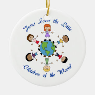 Jesus Lieben die Kinder Keramik Ornament