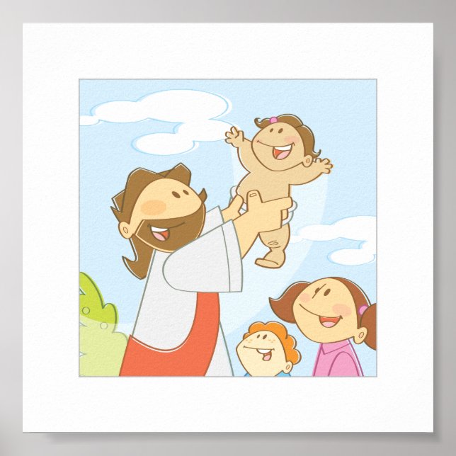 Jesus Lieben die Kleinen Kinder - 6 x 6" Poster (Vorne)