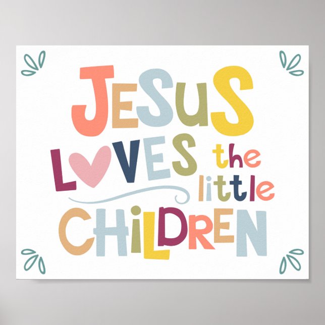 Jesus Lieben die Kleinen Kinder Kinder Christliche Poster (Vorne)