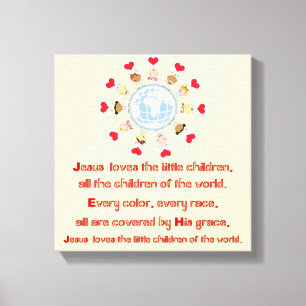 Jesus Lieben die kleinen Kinder Leinwanddruck