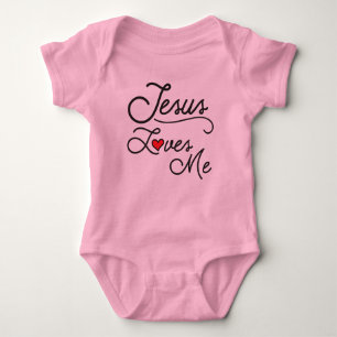 Jesus-Lieben ich Baby-Shirt mit Herzen Baby Strampler