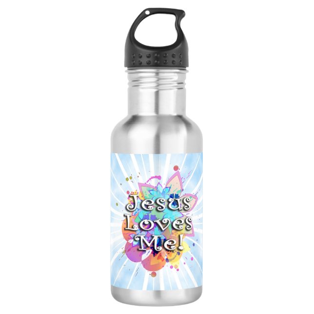 Jesus-Lieben ich Edelstahlflasche (Vorderseite)
