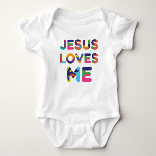 Jesus Lieben Ich farbige Textkunst Baby Strampler