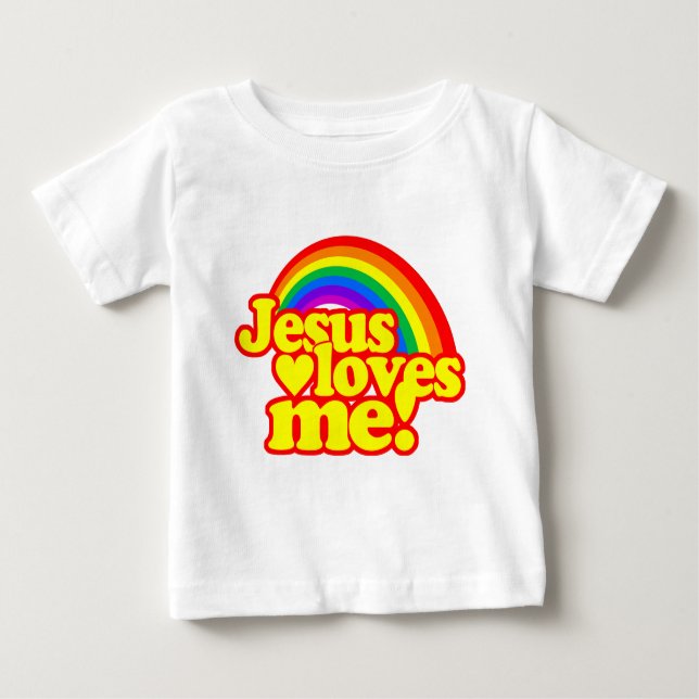 Jesus-Lieben ich (mit Regenbogen) Baby T-shirt (Vorderseite)