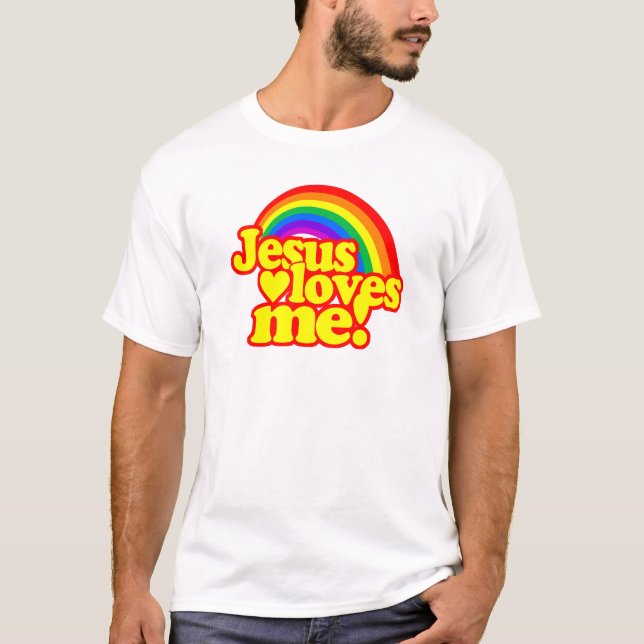 Jesus-Lieben ich (mit Regenbogen) T-Shirt (Vorderseite)