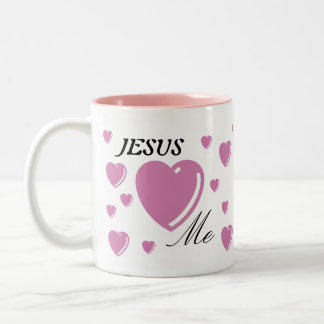 JESUS-Lieben ich - Rosa Zweifarbige Tasse