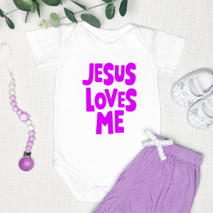 "Jesus Lieben Ich" Süß und einfach Lila Baby Strampler