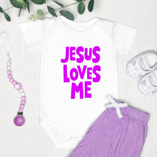 "Jesus Lieben Ich" Süß und einfach Lila Baby Strampler