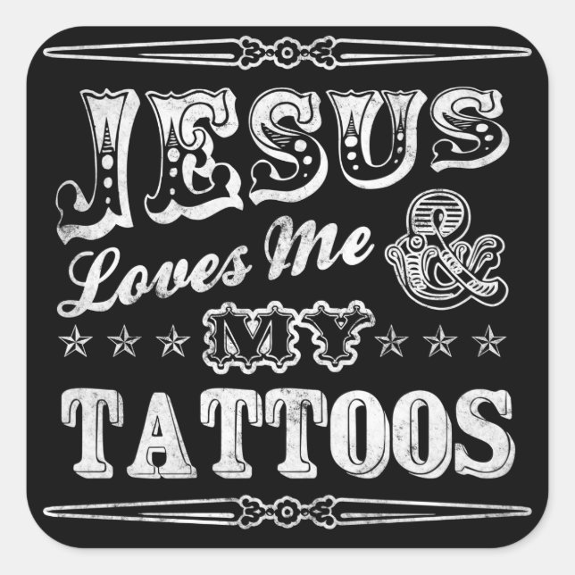 Jesus Lieben Ich und meine Tattoos Sticker (Vorderseite)