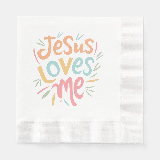 Jesus Lieben Ich - Vintages Design Serviette (Vorderseite)
