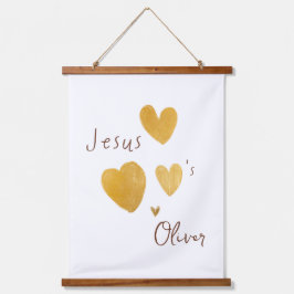 Jesus Lieben Individuelle Name Holz Topped Tapeste Wandteppich Mit Holzrahmen