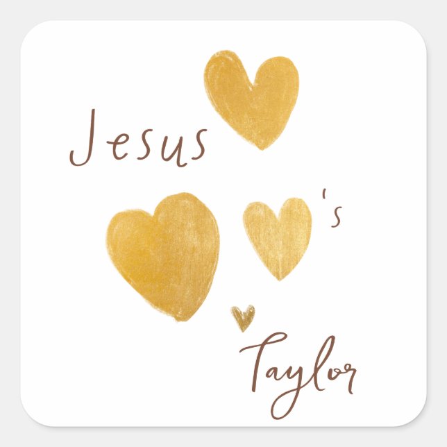 Jesus Lieben Individuelle Name Sticker & Labels (Vorderseite)