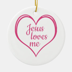 JESUS LIEBEN ME im Herzen Keramik Ornament