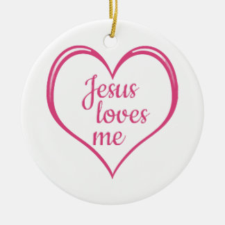 JESUS LIEBEN ME im Herzen Keramik Ornament