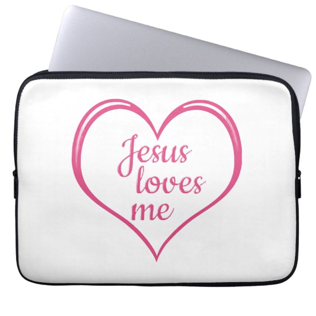 JESUS LIEBEN ME im Herzen Laptopschutzhülle (Vorderseite)