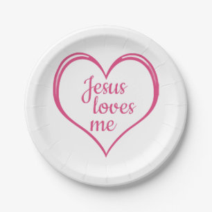 JESUS LIEBEN ME im Herzen Pappteller