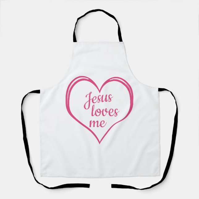 JESUS LIEBEN ME im Herzen Schürze (Vorderseite)