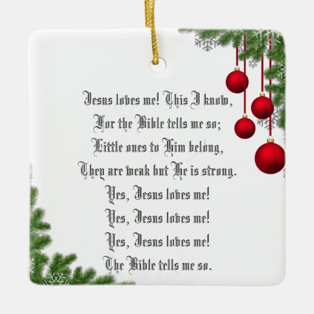 JESUS LIEBEN ME KERAMIKORNAMENT (Vorderseite)