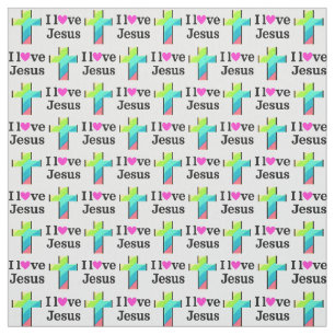 JESUS LIEBEN ME UND I LIEBE JESUS FABRIC STOFF