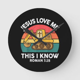 Jesus Lieben mir Dies ich kenne Ausgrabungsgraben  Runde Wanduhr