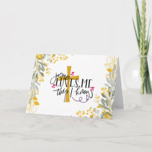 Jesus Lieben mir Dies ich kenne, Kreuz und Blume Karte