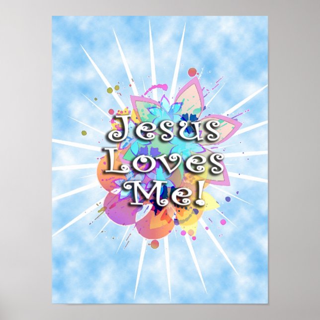 Jesus Lieben mir, Pastell Wasserfarbe Poster (Vorne)