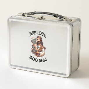 Jesus Lieben Moo Deng T - Shirt_3 Metall Brotdose