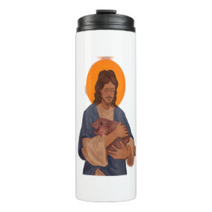 Jesus Lieben Moo Deng T - Shirt Thermosbecher
