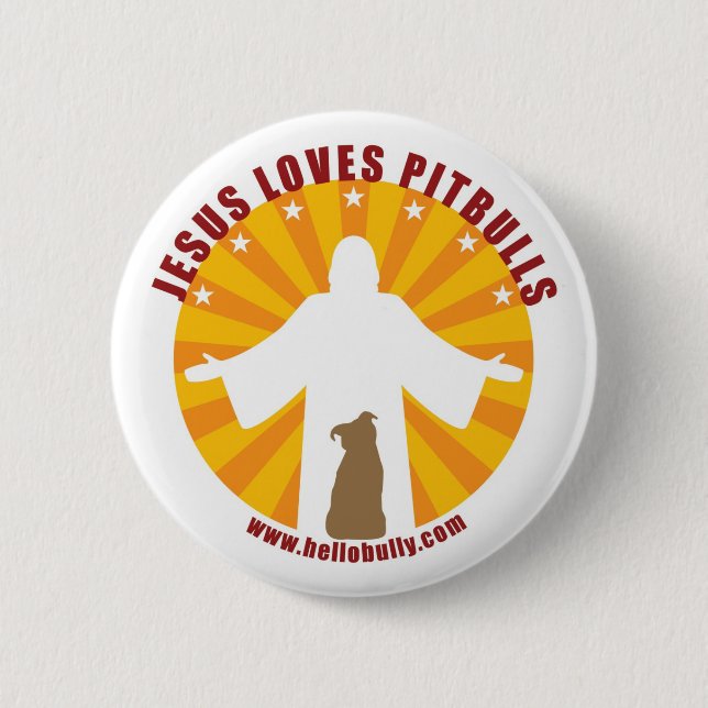 Jesus-Lieben Pitbulls Button (Vorderseite)