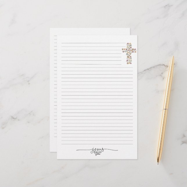 Jesus Lieben Sie Briefpapier (Vorderseite/Rückseite Beispiel)