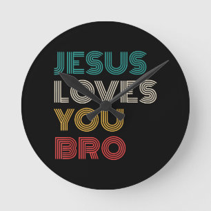 Jesus Lieben Sie Bro, lustiger Christlicher Glaube Runde Wanduhr