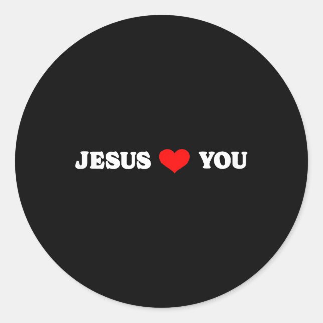 Jesus Lieben Sie - Christlich Religiös Runder Aufkleber (Vorderseite)