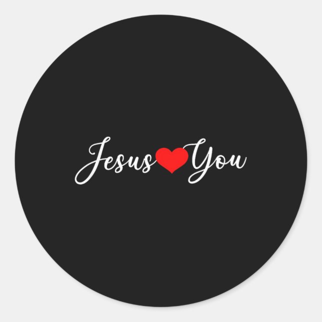 Jesus Lieben Sie - Christlich Runder Aufkleber (Vorderseite)