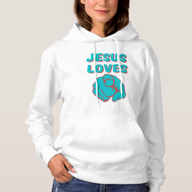 Jesus Lieben Sie glauben, basisches Zitat Frauen Hoodie (Vorderseite)