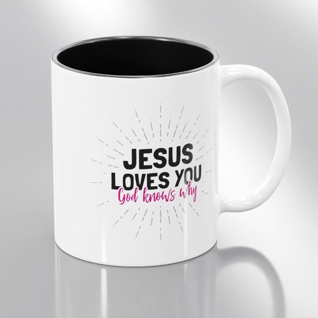Jesus Lieben Sie - Gott weiß, warum Kaffee-Tasse Zweifarbige Tasse (Von Creator hochgeladen)