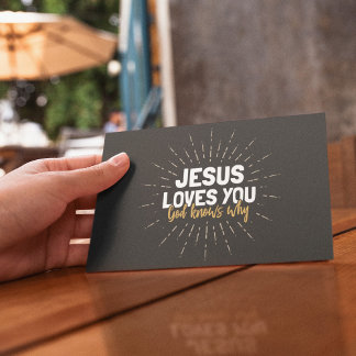 Jesus Lieben Sie - Gott weiß, warum Postkarte