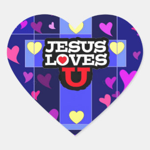JESUS-LIEBEN SIE Herz-Aufkleber