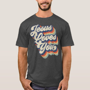 Jesus Lieben Sie kehren Vintagen Stil T-Shirt
