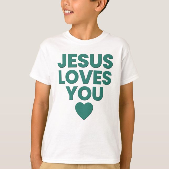 Jesus Lieben Sie Kinder Christlichen Niedlichen Gl T-Shirt (Vorderseite)