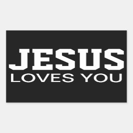 Jesus Lieben Sie Motivierend Typografie Rechteckiger Aufkleber
