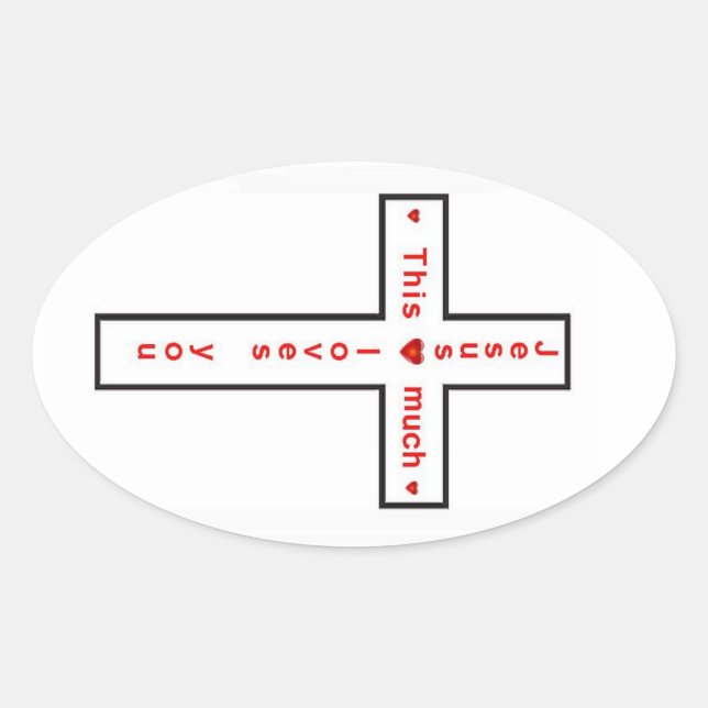 Jesus Lieben Sie Ovaler Aufkleber (Vorderseite)