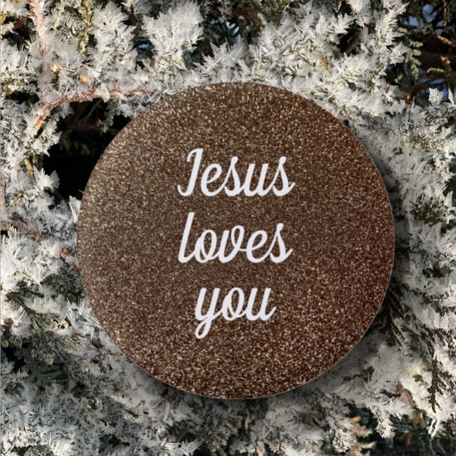 Jesus Lieben Sie personalisieren Imitate Glitzer G Button (Stylish trendy button customized for you favorite quote.  Jesus loves you elegant chic Christian art)
