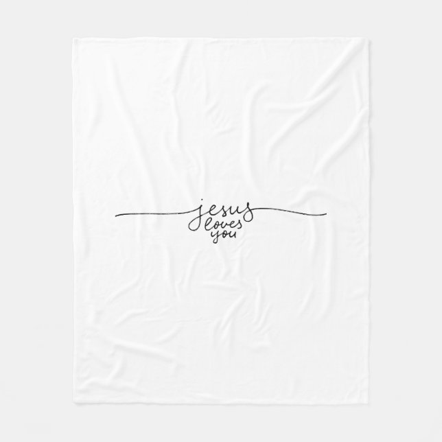 Jesus Lieben Sie plüpfen blau Fleecedecke (Vorderseite)
