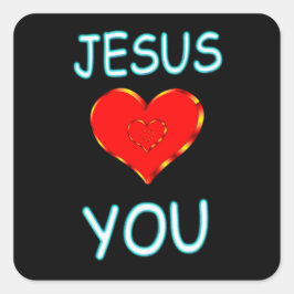 Jesus Lieben Sie Quadratischer Aufkleber