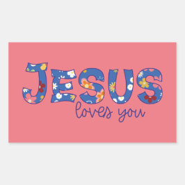 Jesus Lieben Sie Rechteckiger Aufkleber